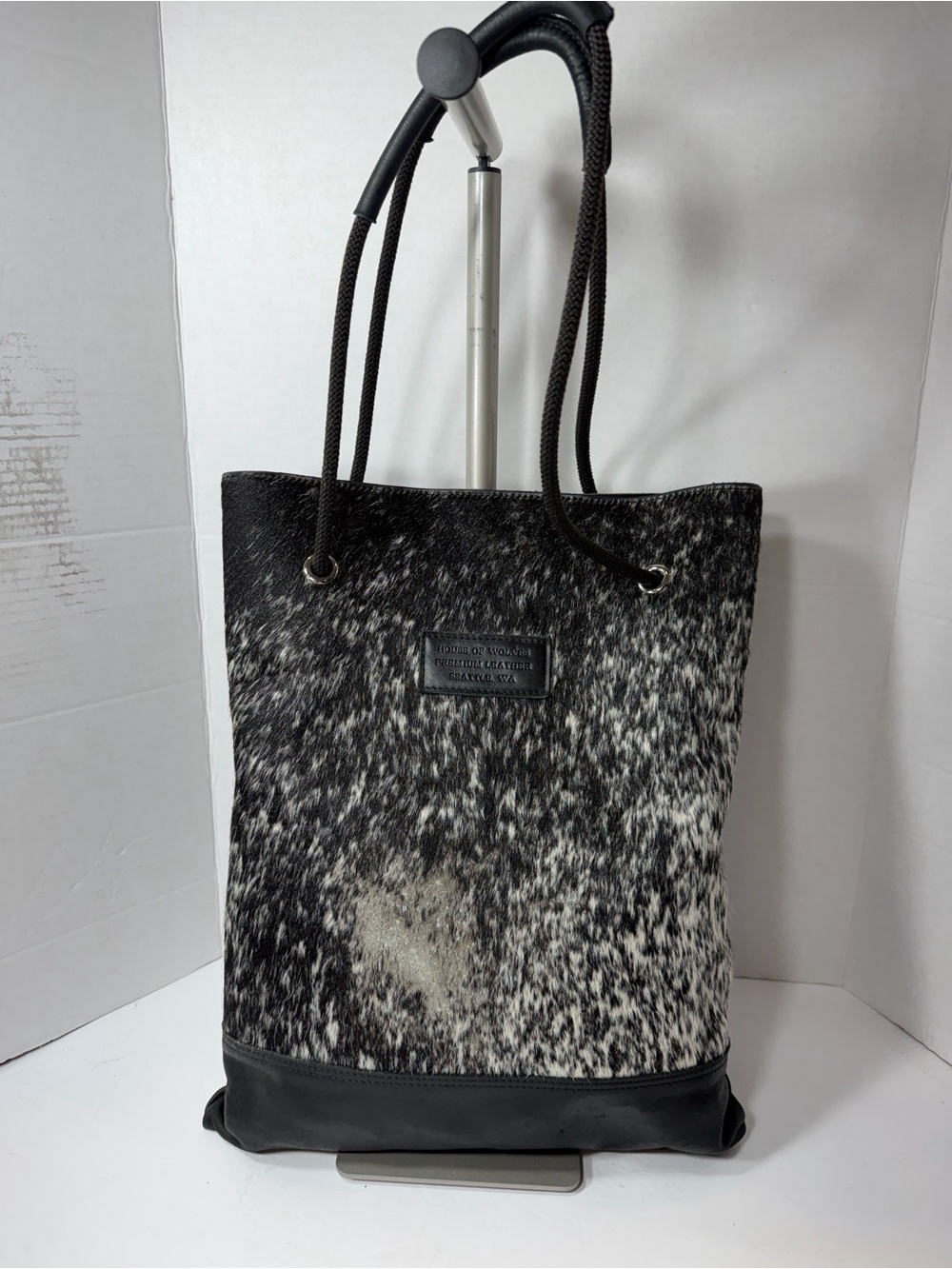 House of Wolves Premium Leather Light Brindle Bag real fur